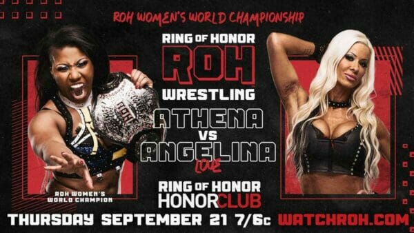 Superluchas - Roh luchando contra Athena vs Angelina Love en vivo en Ring of Honor el 21 de septiembre de 2023.