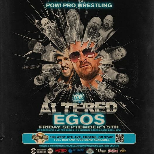 Un póster que muestra el evento de lucha Altered Egos de la WWE el 15 de septiembre de 2023.