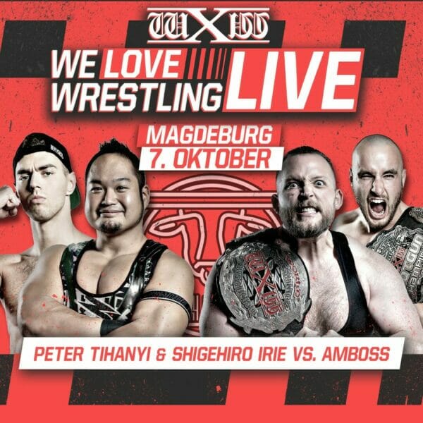 Superluchas - El cartel del evento en vivo We Love Wrestling con Westside Xtreme Wrestling el 7 de octubre de 2023.