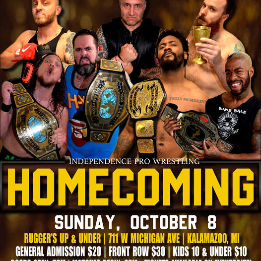 Superluchas - Un póster del evento de lucha libre de regreso a casa que presenta los resultados de Independence Pro Wrestling el 8 de octubre de 2023.