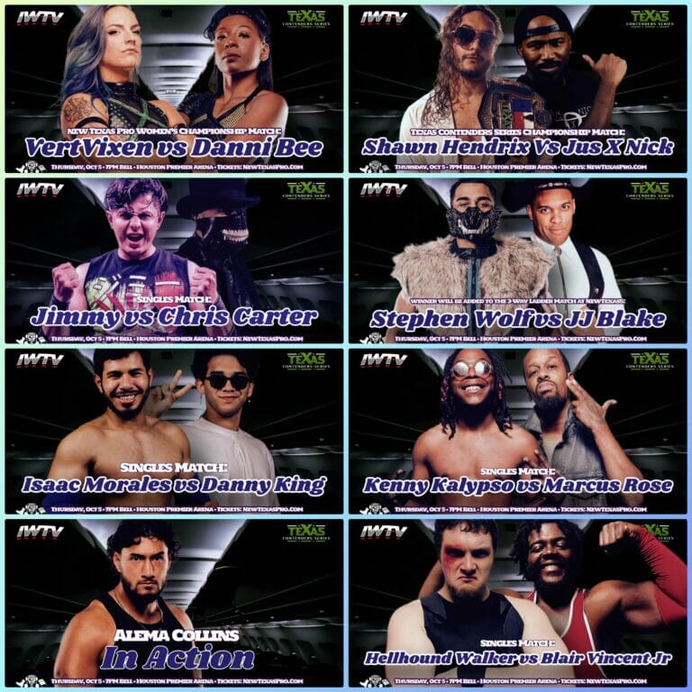 Superluchas - Un cartel para el torneo de lucha mvv de New Texas Pro Wrestling que presentará la Serie Resultados Contenders #25 el 5 de octubre de 2023.