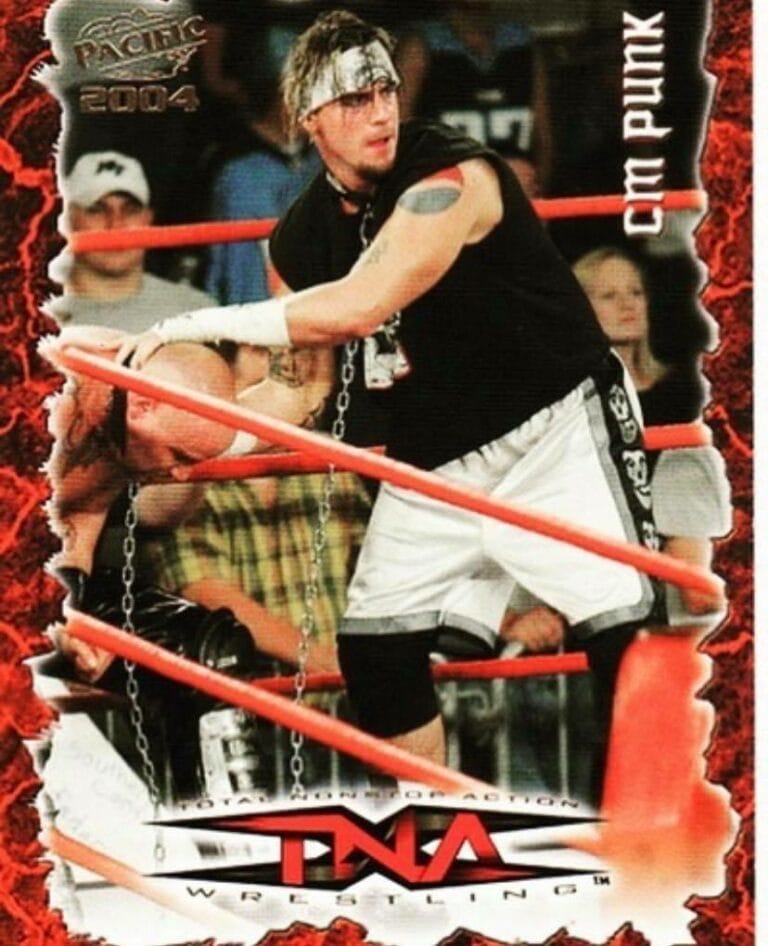 Superluchas - Una tarjeta de lucha libre con CM Punk, la imagen de un luchador.