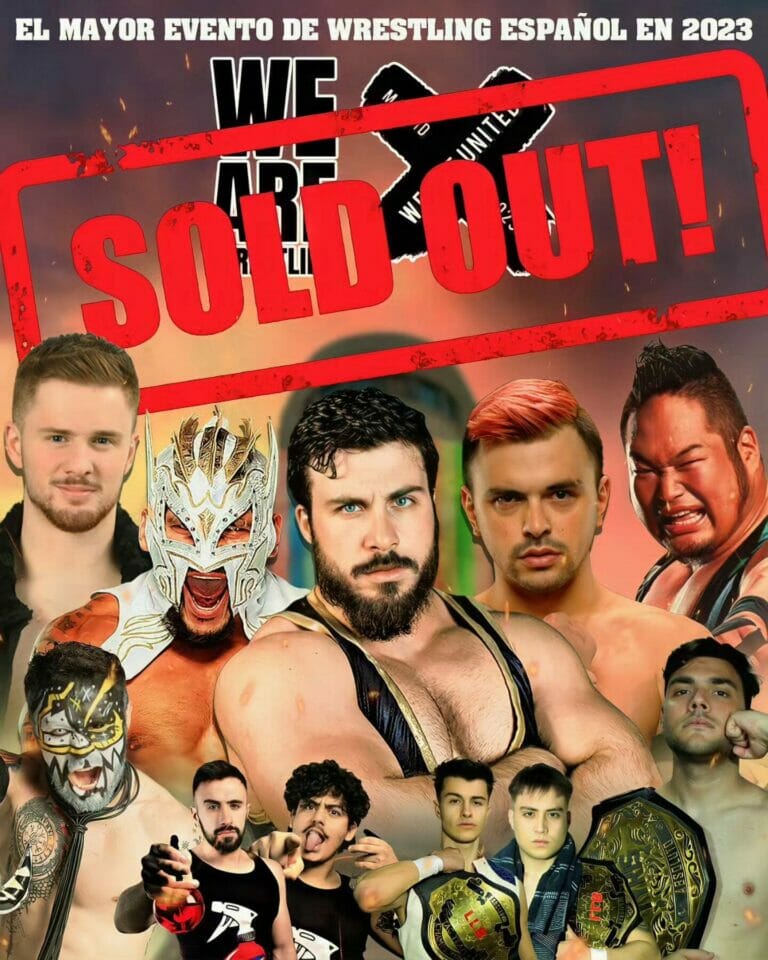 Superluchas - Un cartel que muestra el debut de WE ARE Wrestling, con un grupo de luchadores.