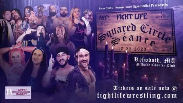 Superluchas - Resultados de Fight Life Wrestling 22 de octubre 2023. Un cartel con un grupo de personas en un ring de lucha libre.