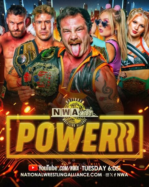 Superluchas - Un cartel de poder ninja con un grupo de luchadores mostrando los Resultados NWA Powerrr 14 de noviembre 2023 | Episodio 133.