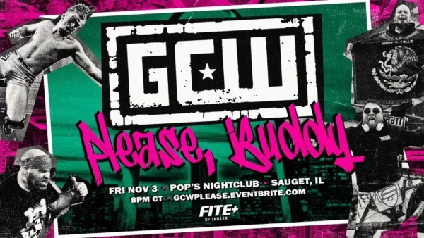 Superluchas - Un cartel para un evento de lucha libre que muestra al grupo de personas que participan en intensos combates.