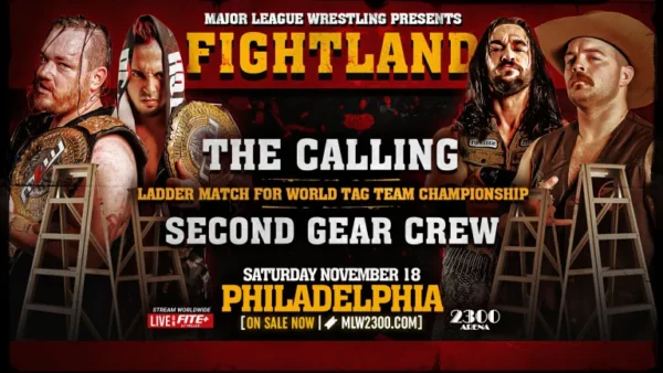 Superluchas - Second Gear Crew vs. The Calling por el Campeonato de Parejas en MLW Fightland en Filadelfia.
