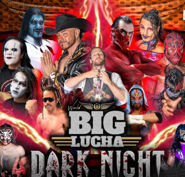 Superluchas - El cartel de Big Luca Dark Night presenta el cautivador mundo de Big Lucha.