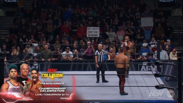 Superluchas - Dos luchadores en un ring con una multitud de fondo mostrando los mejores y peores momentos de WWE SMACKDOWN el 3 de noviembre de 2023.