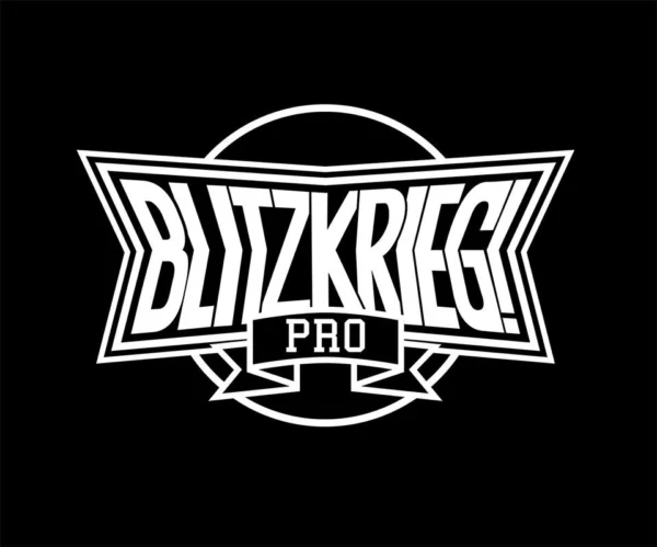 Superluchas - ¡Logotipo de Blitzkreig pro sobre fondo negro en Resultados Blitzkrieg! Evento de Pro Wrestling el 17 de noviembre de 2023.