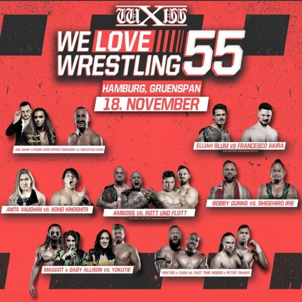 Superluchas - El cartel de We Love Wrestling 55, presenta los resultados de Westside Xtreme Wrestling del 4 de noviembre 2023.