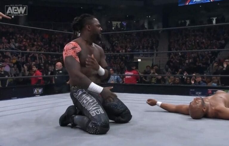 Superluchas - Victoria de Swerve Strickland sobre Jay Letha en el ring de lucha libre del AEW Continental Classic.