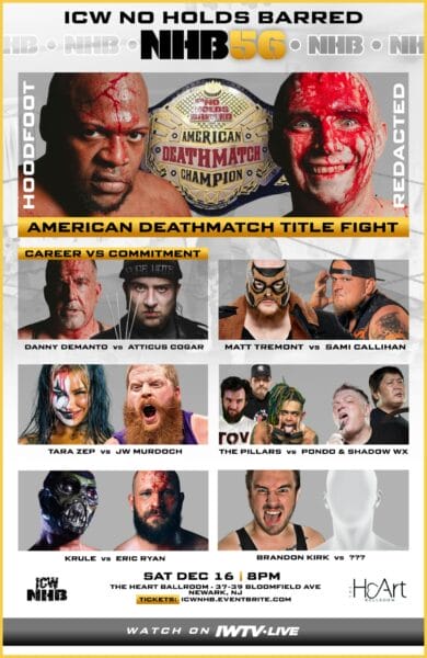 Superluchas - Resultados ICW No Holds Barred 16 de diciembre 2023 | Iowa no tiene restricciones en la pelea por el título de combate a muerte estadounidense.