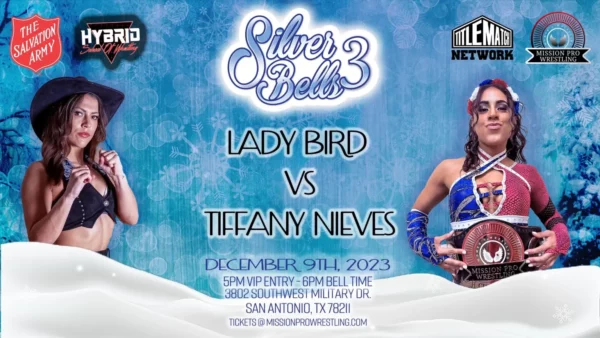 Superluchas - Lady Bird se enfrenta a Tiffany Neeves en una intensa lucha en el evento Silver Bells 3 de Mission Pro Wrestling el 9 de diciembre de 2023.
