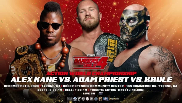 Superluchas - Alex Kane y Adam Frost se enfrentan a Riley en el evento Resultados ACTION Wrestling el 9 de diciembre de 2023.