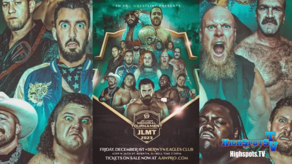 Superluchas - En el evento Resultados All American Wrestling del 1 de noviembre de 2023, un cartel muestra a los luchadores participantes en el prestigioso Torneo Jim Lynam Memorial.