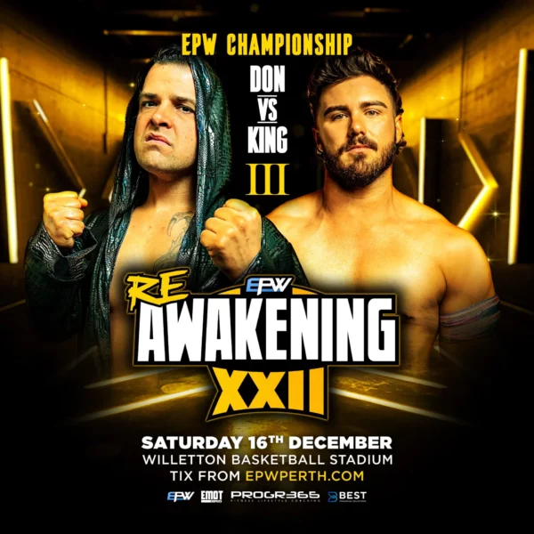 Superluchas - Un póster de ReAwakening XIII que presenta resultados explosivos de lucha libre profesional del 16 de diciembre de 2023.