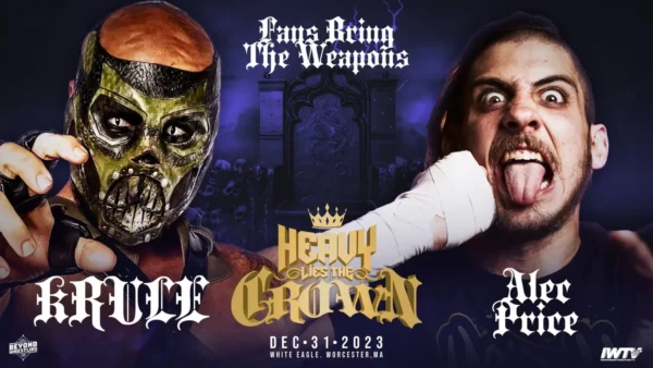 Superluchas - Un cartel de un combate de lucha libre entre un hombre y una mujer en Resultados Beyond Wrestling el 31 de diciembre de 2023.