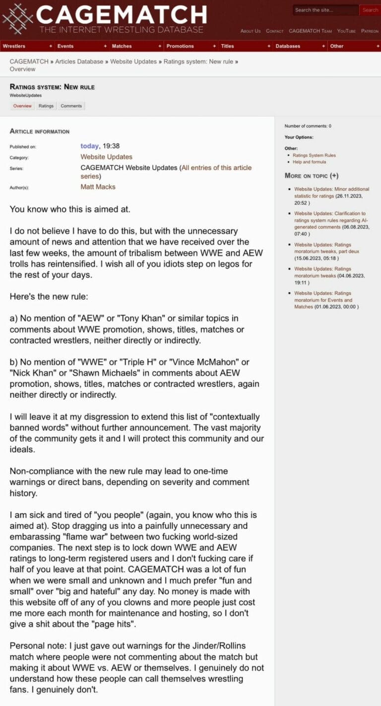 Cagematch Zanja La Guerra WWE V AEW Con Nueva Regla Superluchas cagematch-zanja-la-guerra-wwe-v-aew-con-nueva-regla-superluchas