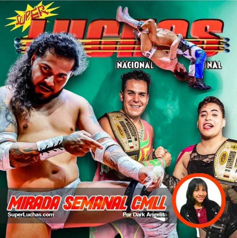 Superluchas - La portada de una revista de lucha libre presenta a dos luchadores atrapados en una mirada intensa.