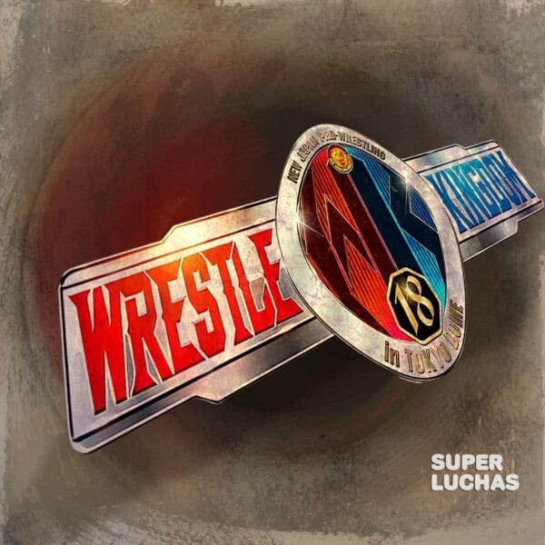 Superluchas - El logotipo de Wrestle Kingdom 18, el evento de lucha definitivo que presenta el enfrentamiento épico entre Sanada y Tetsuya Naito en NJPW (New Japan Pro-Wrestling).