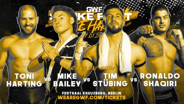 Superluchas - Un cartel con un grupo de luchadores de la Federación Alemana de Lucha Libre.