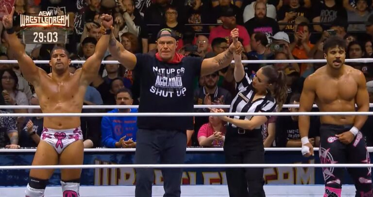 Anthony Bowens, Billy Gunn, Aubrey Edwards y Max Caster en el PPV AEW WrestleDream 2024