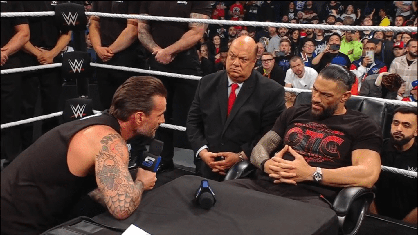 CM Punk, Paul Heyman y Roman Reigns en WWE SmackDown (28 de marzo de 2025) - WWE