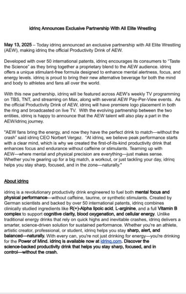 AEW x idrinq