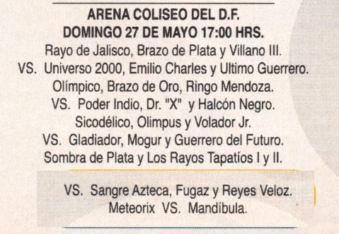 CMLL 27 mayo 2001