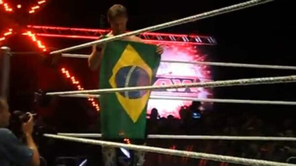 Chris Jericho durante el incididente en Brasil con WWE