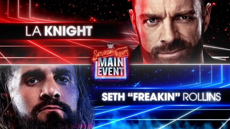 LA Knight vs. Seth Rollins en el WWE Saturday Night's Main Event de julio de 2025