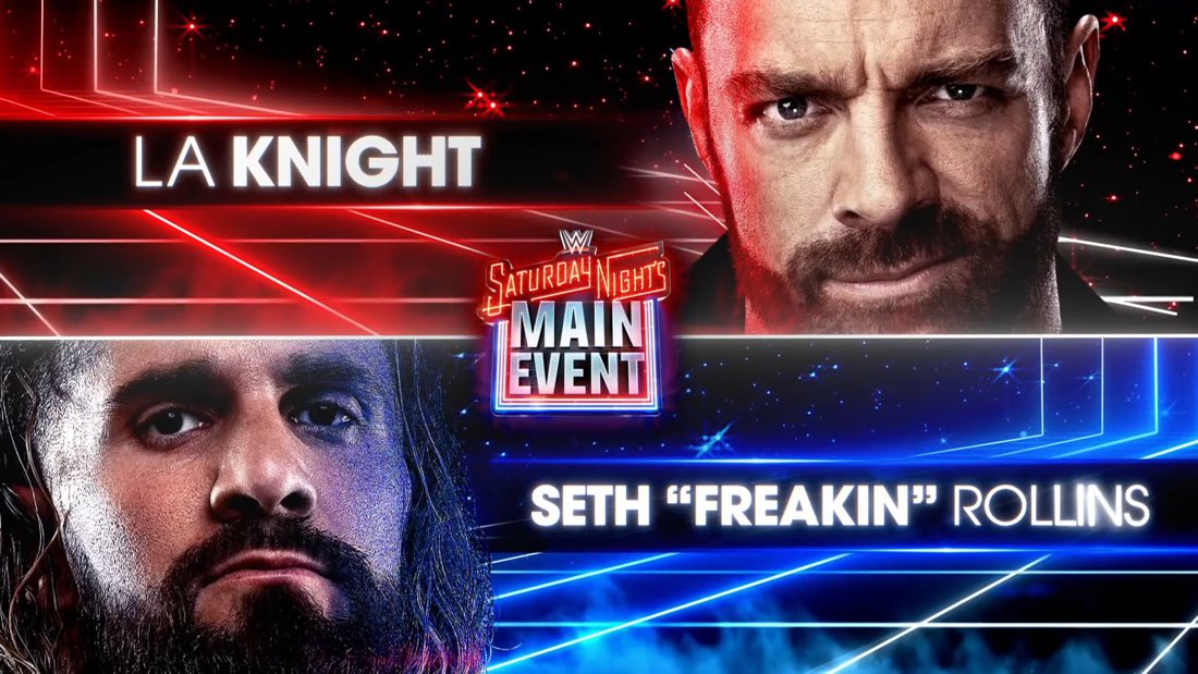 LA Knight vs. Seth Rollins en el WWE Saturday Night's Main Event de julio de 2025
