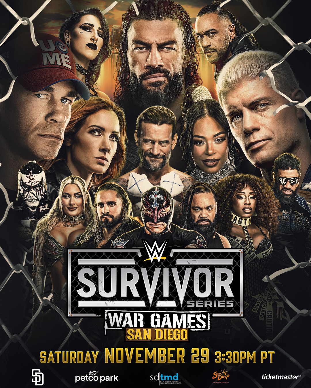 Póster oficial de WWE Survivor Series WarGames San Diego 2025