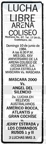 mascara año 2000 vs angel del silencio 1984