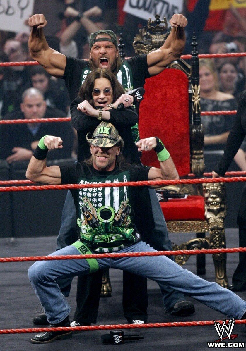 Ozzy Osbourne with Triple H and Shawn Michaels at WWE RAW (November 2, 2009) - WWE