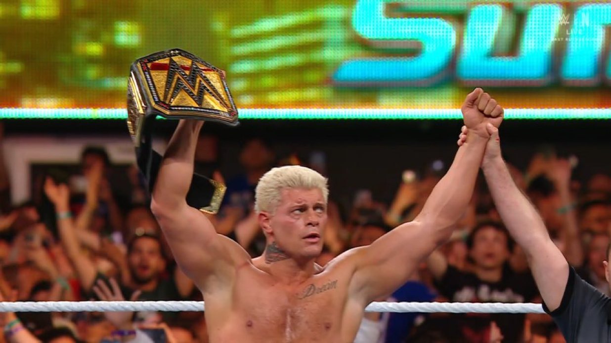 Cody Rhodes as the new WWE indisputable champion by beating John Cena on WWE Summerslam 2025 (August 3, 2025) - WWE