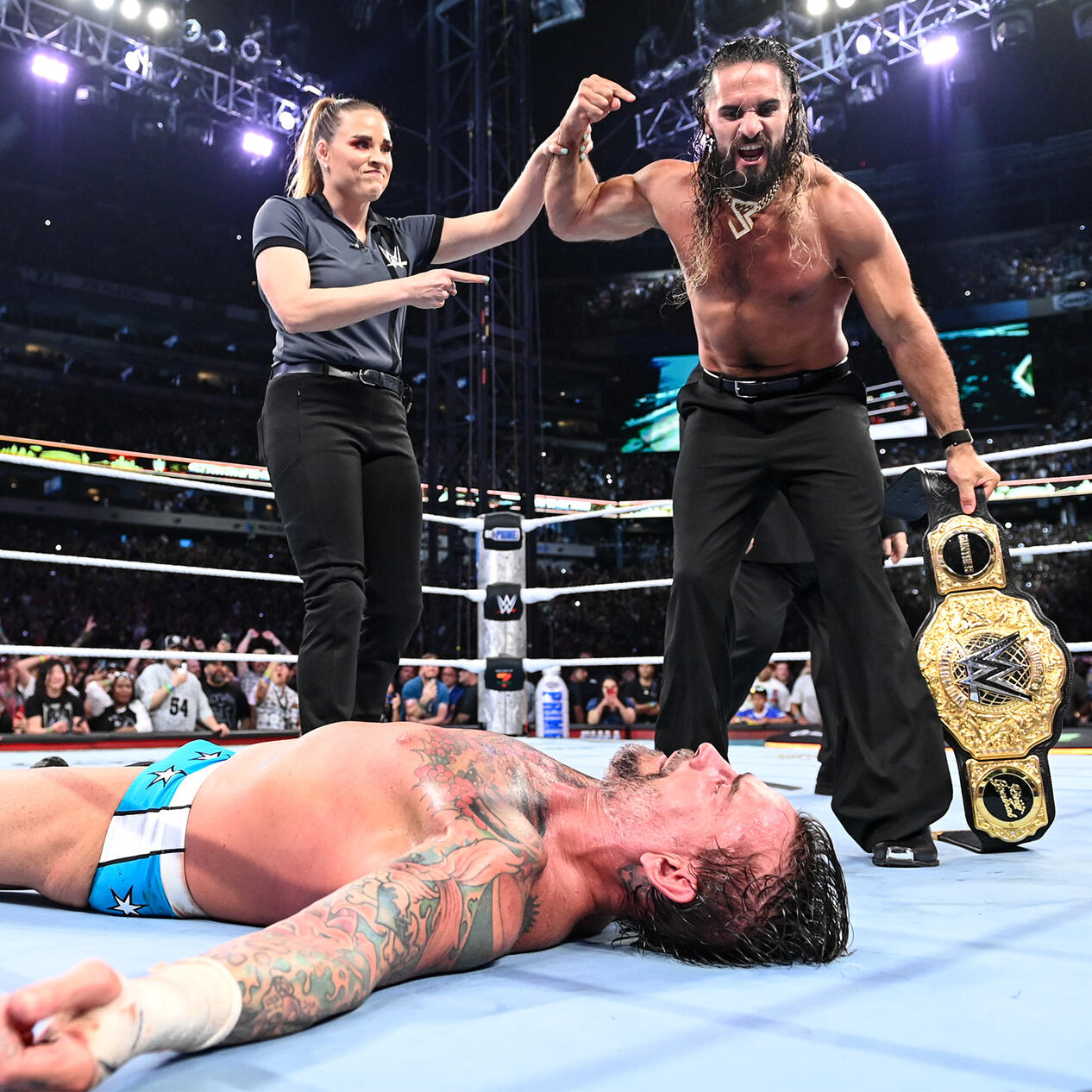 Seth Rollins as a new full weight champion at night 1 of WWE Summerslam 2025 (August 2, 2025) - WWE 2