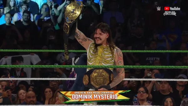 WWE Worlds Collide Las Vegas 2025 Dominik Mysterio NUEVO Megacampeón AAA 2