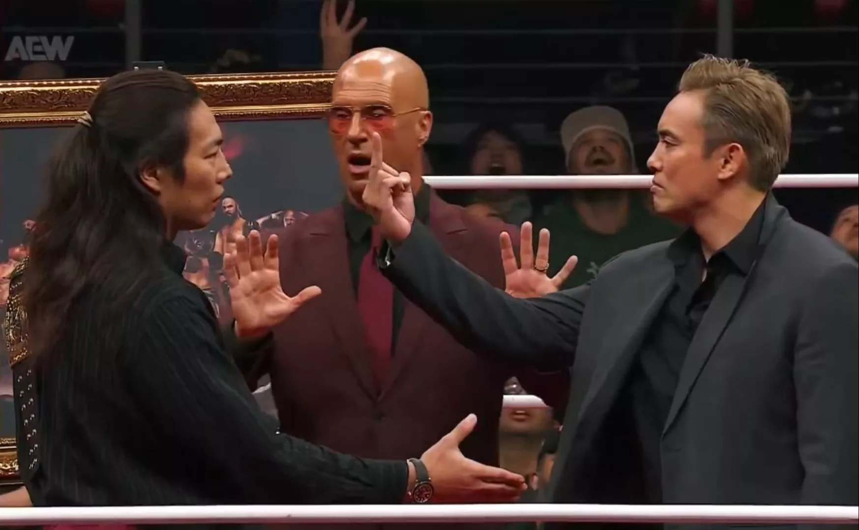 AEW Dynamite 29 de octubre de 2025 002 Konosuke Takeshita Kazuchika Okada