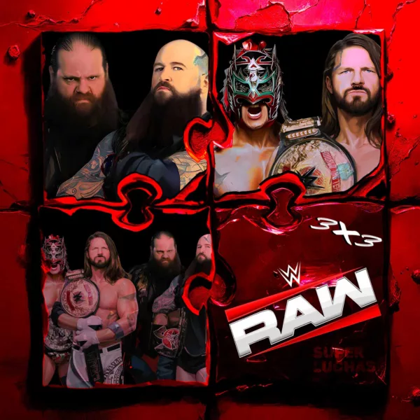 3x3 WWE Raw 8 de diciembre 2025 | AJ Styles y Dragon Lee vs. War Raiders