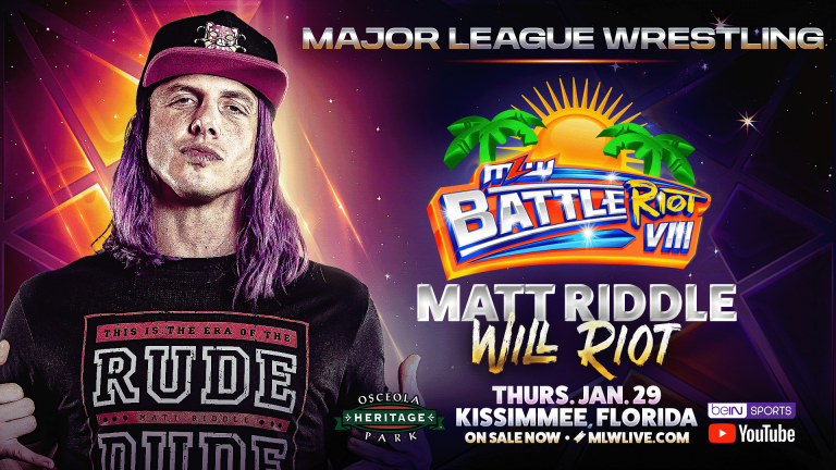 Matt Riddle busca recuperar el título mundial en MLW Battle Riot VIII