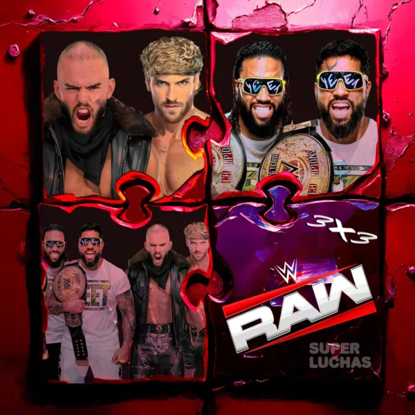 3x3 WWE Raw 23 de marzo 2026 | The Usos vs. Austin Theory y Logan Paul