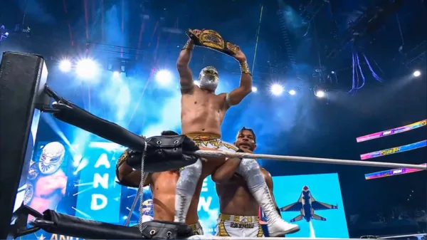 Speedball Mike Bailey Kevin Knight Místico Campeones Mundiales de Trío AEW