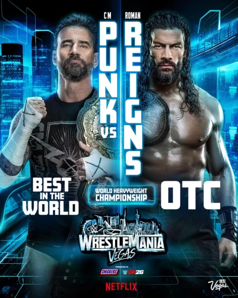 CM Punk Roman Reigns WrestleMania