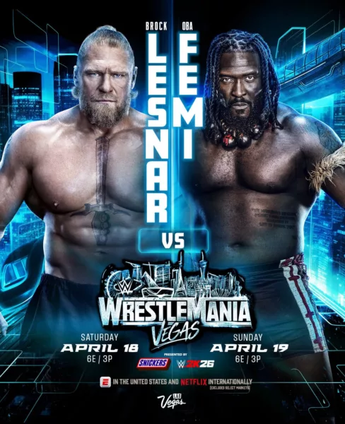 Oba Femi Brock Lesnar WrestleMania