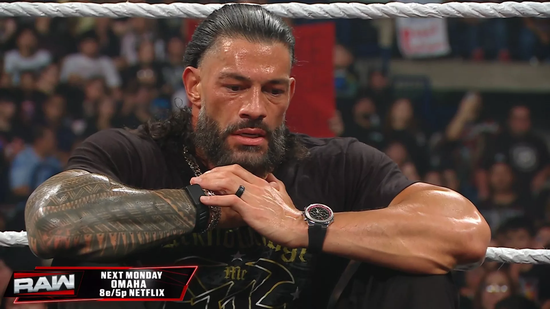WWE Raw 27 04 2026 Roman Reigns tras ser atacado por Jacob Fatu