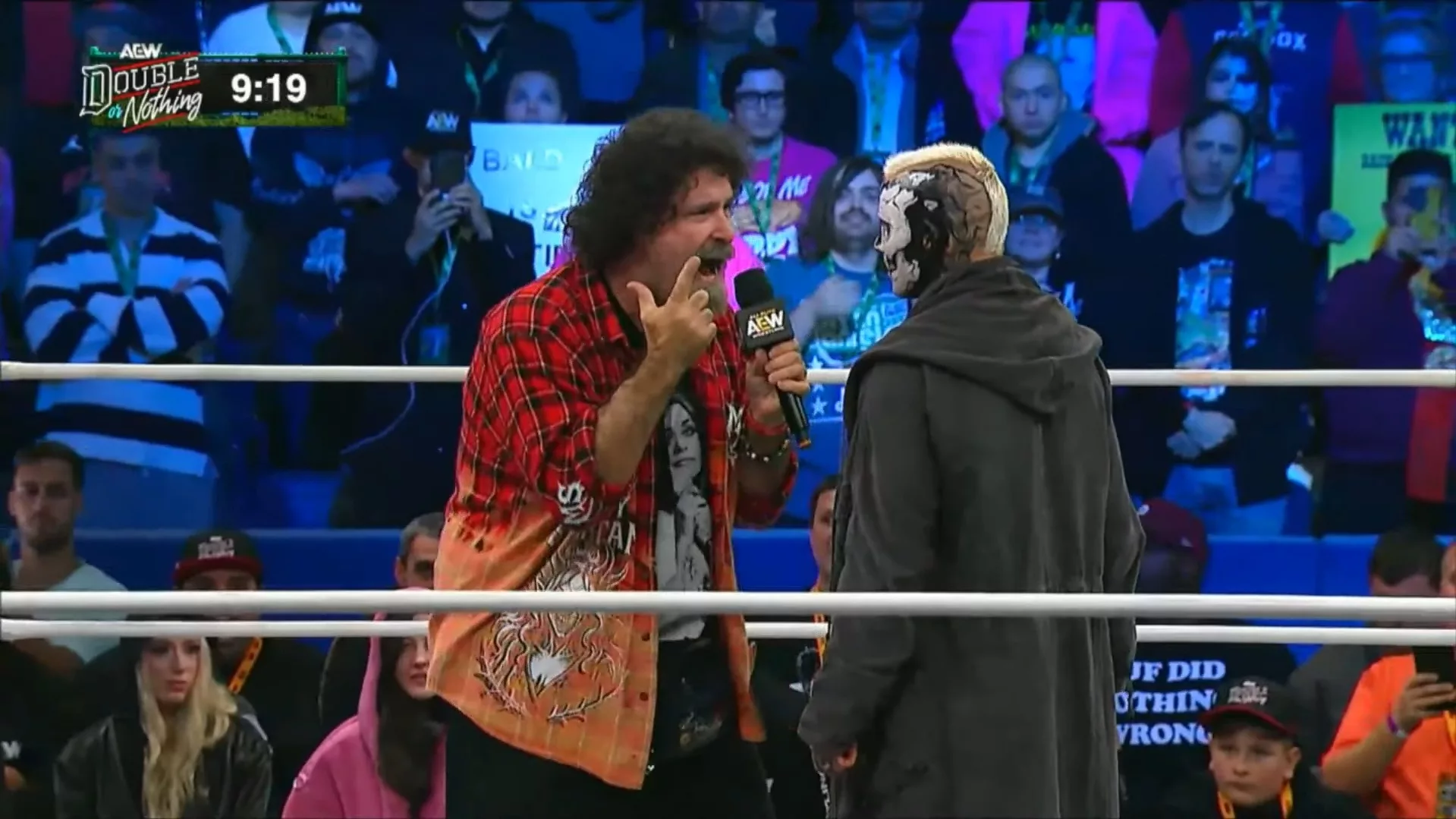 Double or Nothing Mick Foley Darby Allin durante AEW Double or Nothing