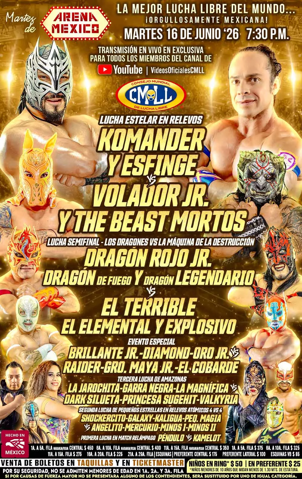 CMLL Arena Coliseo 16 de junio 2026