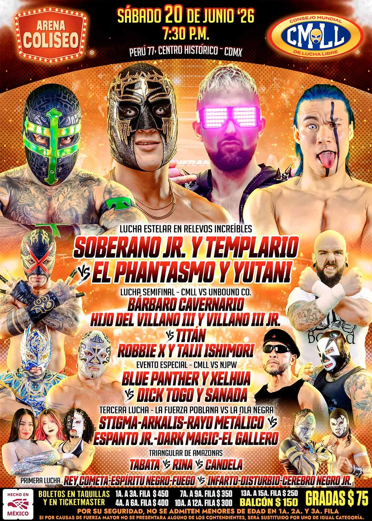CMLL Arena Coliseo 20 de junio 2026